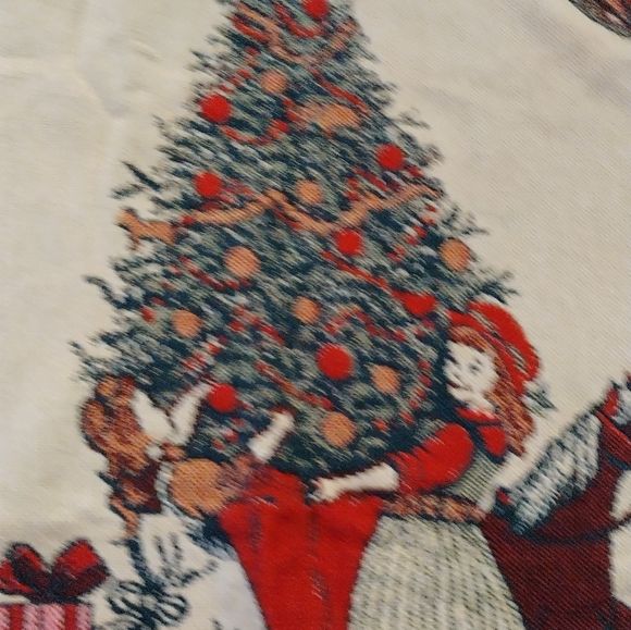 Vintage Bob Timberlake Christmas Family Home Tapestry Thick Throw Blanket 46x68 - Picture 7 of 12